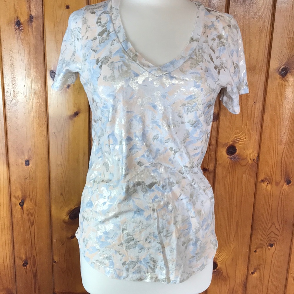 Sol Angeles Anthropologie T gold foil Like New!